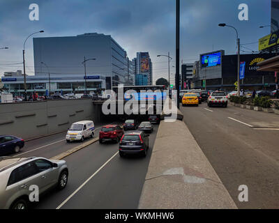 Tunnel Avenida Arequipa with Javier Prado in the district of San Isidro Lima Peru Stock Photo