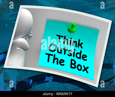 Think Outside The Box Photo Means Different Unconventional Thinking Stock Photo