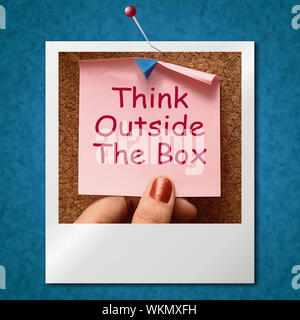 Think Outside The Box Photo Means Different Unconventional Thinking Stock Photo