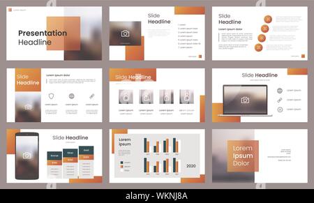Presentation template design vector, Infographic element, Set of slides, data visualization vector Stock Vector