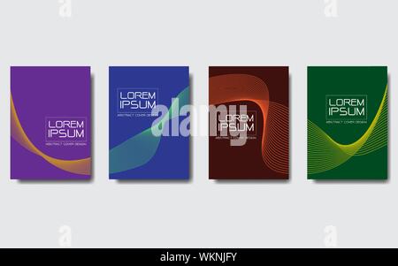 Abstract banner lines design colorful cover set collection on grey background design modern futuristic vector illustration. Stock Vector