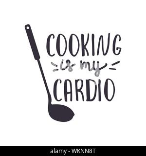 Kitchen or restaurant poster template with funny hand lettered phrase. Stock Vector