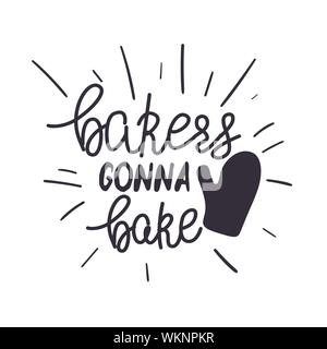 Kitchen or restaurant poster template with funny hand lettered phrase. Stock Vector