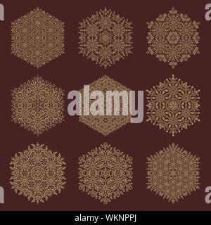 Set of Vector Snowflakes Stock Vector