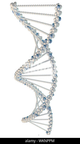 Illustration of white DNA chain. Isolated background Stock Photo