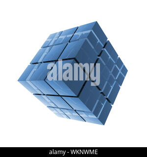 Cubes blue glass abstraction. Isolated on white background Stock Photo