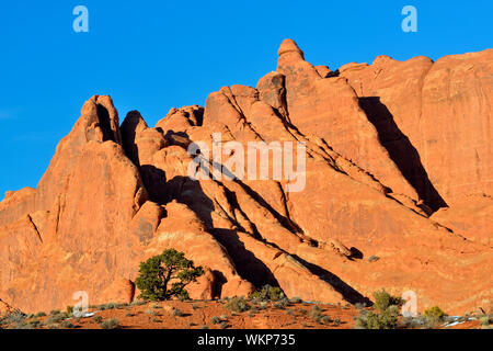 Sandstone fins near the Fiery Furnace, Arches National Park, Utah, USA Stock Photo