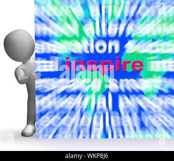 Inspiration Word Cloud Sign Showing Motivation And Encouragement Stock Photo