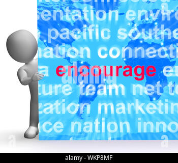 Encourage Word Cloud Sign Showing Promote Boost Encouraged Stock Photo