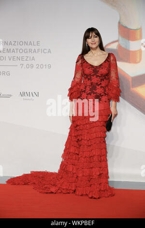 VENICE, ITALY - AUGUST 31:   Monica Bellucchi on the red carpet of the film Irreversible during the 76th Venice Film Festival  on August 31, 2019 in V Stock Photo