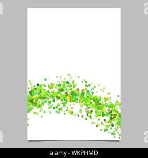 Abstract blank wavy dispersed confetti circle flyer background template - vector stationery illustration Stock Vector