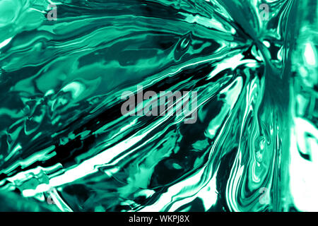 Fluid mint metal background. Multicolor trendy backdrop. Stock Photo