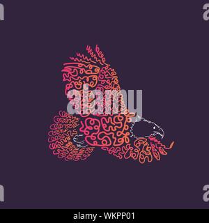 Illustration of eagle for print design. hand drawing art Stock Vector