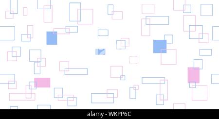 Seamless pattern from colored rectangles and squares. Vector illustration. Isolated elements on a white background. Stock Vector