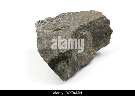 Grungy  granite stone, marble rock isolated on white background. High resolution photo. Full depth of field. Stock Photo