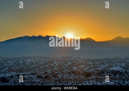 La Sal Mountains at sunrise, Arches National Park, Utah, USA Stock Photo