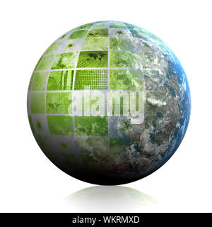 Green Futuristic Technology Data as Art Abstract Stock Photo