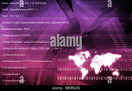 Worldwide Network Media in a Purple Abstract Stock Photo