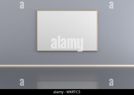 3d rendered illustration of a picture frame in a empty. Stock Photo