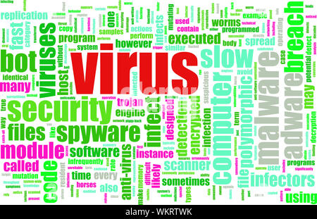 Virus Computer Security Focus as a Background Stock Photo