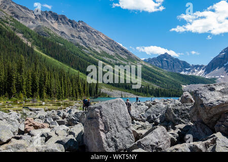 Banff, JUL 26: Beautiful landscape around Consolation Lakes on JUL 26, 2019 at Banff, Canada Stock Photo