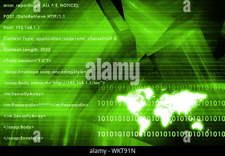 Worldwide Network Media in a Green Abstract Stock Photo