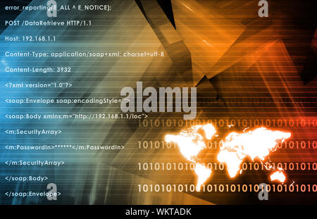 Global Business System on a Data Background Stock Photo
