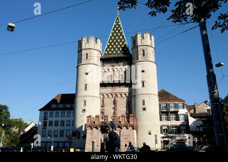A view of the gate of Spalen in Basel, Switzerland. Stock Photo