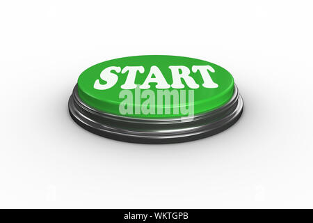 The word start on digitally generated green push button Stock Photo