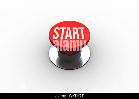 The word start on digitally generated red push button Stock Photo