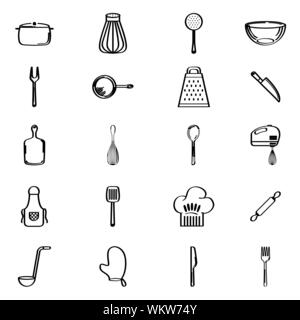 bundle of kitchenware set icons Stock Vector