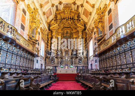 Porto, Portugal, July 19, 2019: Inside Cathedral. Located in the historical centre of the city of Porto. It is one of the city's oldest monuments and Stock Photo