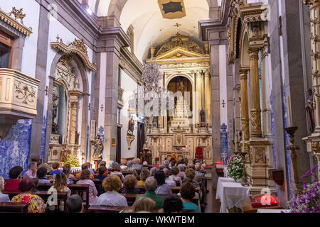Porto, Portugal, July 19, 2019:  Interior of the Capela das Almas (the Chapel of Souls) in Porto, Portugal