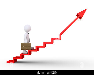 3d businessman is climbing a graphic chart with stairs Stock Photo