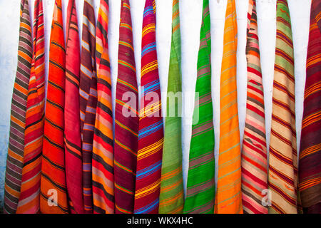 Colourful  carpets sold in maroccan souk. Stock Photo