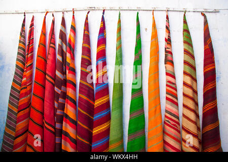 Colourful  carpets sold in maroccan souk. Stock Photo