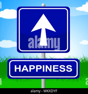 Happiness Sign Meaning Joy Message And Fun Stock Photo