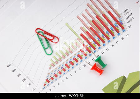 Graphs tables and documents laid on the table Stock Photo
