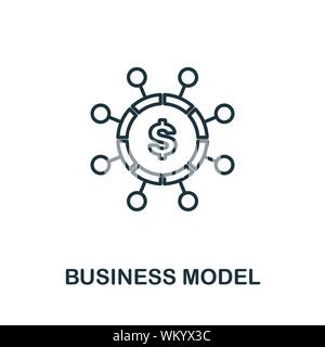 Business Model outline icon. Thin line concept element from fintech technology icons collection. Creative Business Model icon for mobile apps and web Stock Vector