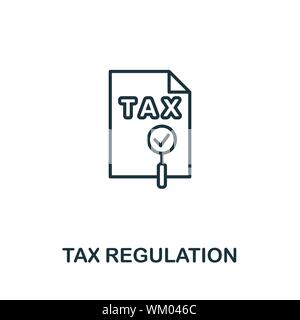 Tax Regulation outline icon. Thin line concept element from fintech technology icons collection. Creative Tax Regulation icon for mobile apps and web Stock Vector