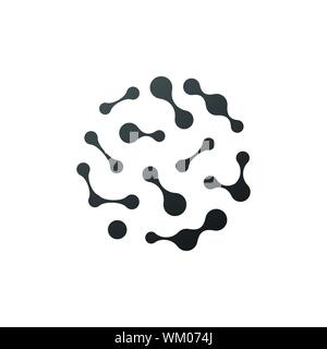 Nano technology Abstract molecular structure in the form of a sphere. Stock Vector Illustration isolated on white background. Stock Vector