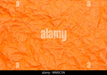 texture of wrinkled orange paper Stock Photo