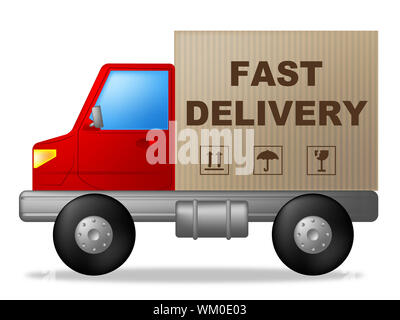 Fast Delivery Representing High Speed And Quickly Stock Photo