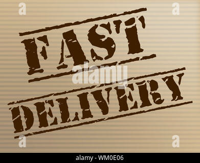 Fast Delivery Indicating High Speed And Package Stock Photo