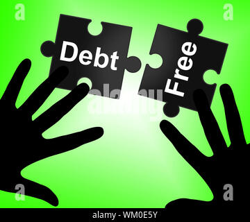 Debt Free Indicating Debit Card And Finance Stock Photo