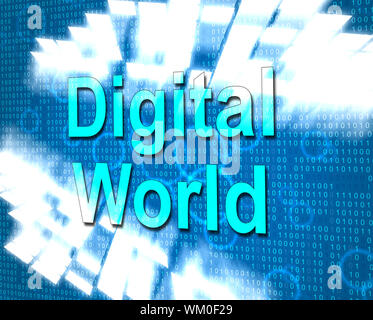 Digital World Meaning Hi Tech And Hi-Tech Stock Photo