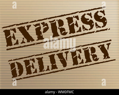 Express Delivery Showing Sending Quick And Package Stock Photo