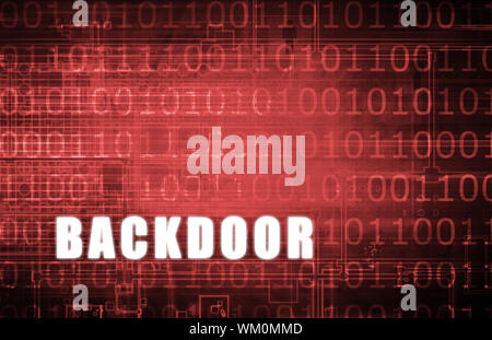 Backdoor on a Digital Binary Warning Abstract Stock Photo