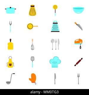 bundle of kitchenware set icons Stock Vector