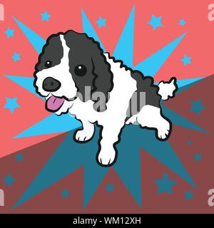 Cute Shih-tzu dog cartoon vector illustration doodle style Stock Vector